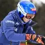 CORTINA D AMPEZZO,ITALY,25.JAN.24 - ALPINE SKIING - FIS World Cup, downhill training, ladies. Image shows Mikaela Shiffrin (USA). Keywords: inspection. Photo: GEPA pictures/ Mario Buehner-Weinrauch