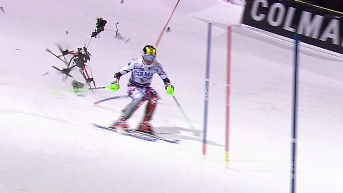 Marcel Hirscher und die Drohne 2015 in Madonna 