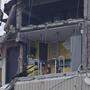 Die gelbe Küche im zerstörten Wohnhaus in Dnipro