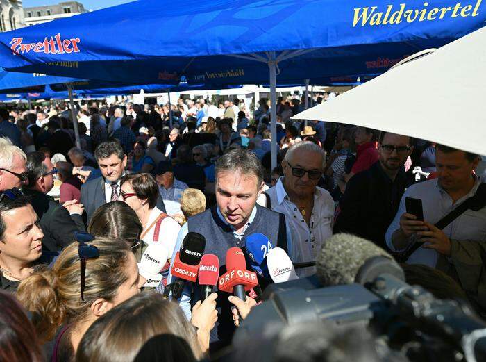 Das Medieninteresse an Bablers Besuch war groß