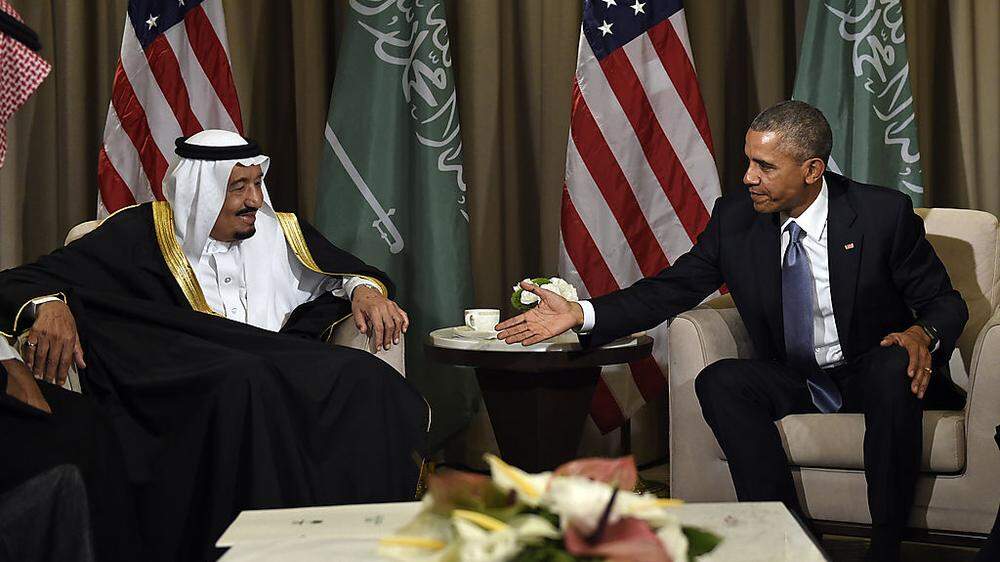 Barack Obama traf mit Saudi Arabiens König und Premierminister Salman ibn Abd al-Aziz Al Saud zusammen