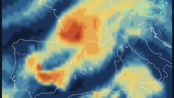 Die Grafik zeigt die Ausbreitung des Rauchs der Waldbrände