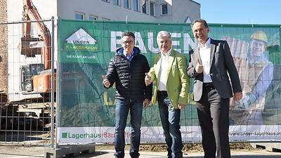 Gotthard Tialler, Stefan Boschitz und Arthur Schifferl von "Unser Lagerhaus" bauen in Klagenfurt aus