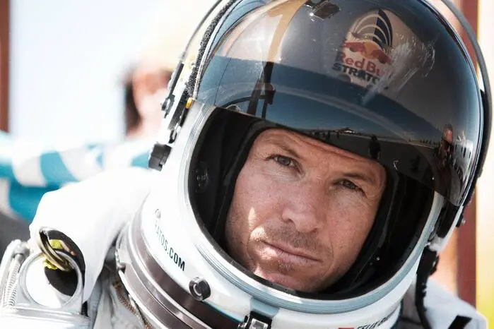 Felix Baumgartner nach seinem Stratosphären Sprung 2012