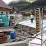 Hier entsteht eine der neuen Brücken der L104 über den Gasenbach