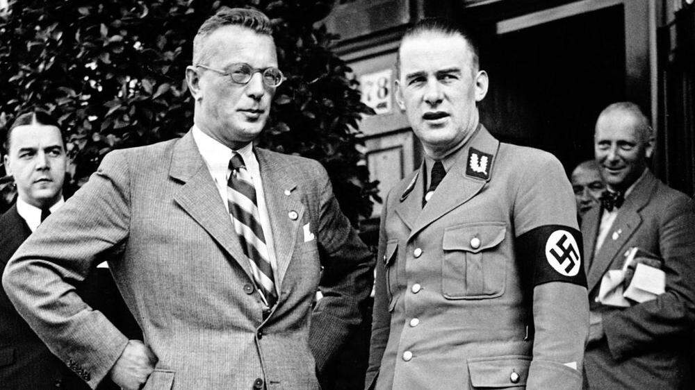 Globocnik (rechts) und Arthur Seyß-Inquart, nationalsozialistischer Kurzzeit-Bundeskanzler Österreichs