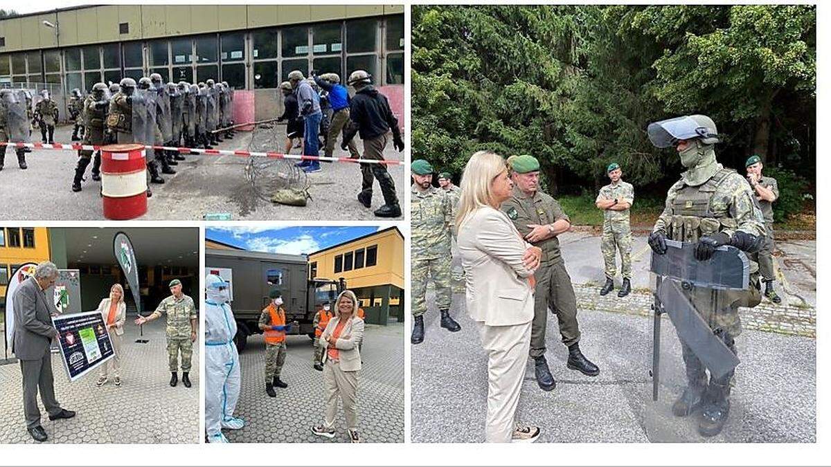 Verteidigungsministerin Klaudia Tanner besuchte Mittwochvormittag die Landwehrkaserne St. Michael und das Jägerbataillon 18