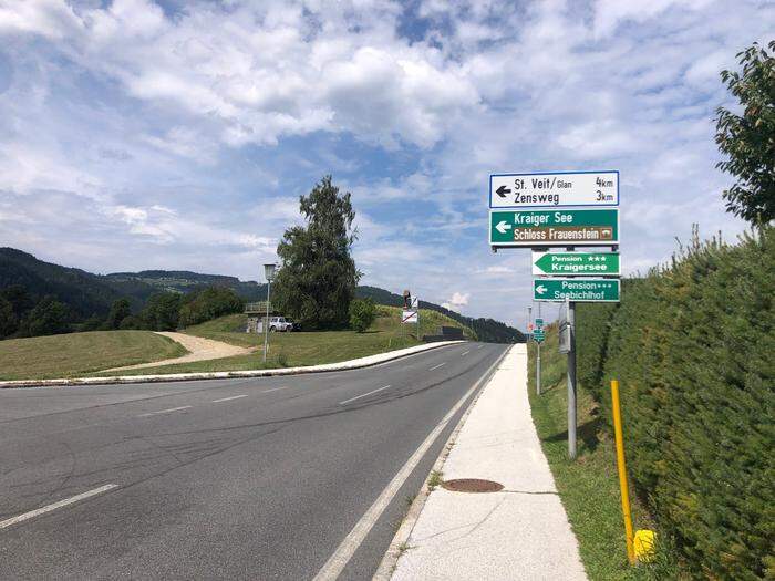 Zum Kraigersee gibt es keinen durchgehenden Fahrradweg