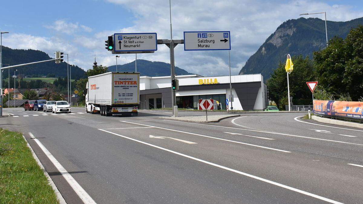 Diese Kreuzung der B 317 und B 96 in Scheifling soll am Freitag, dem 2. August, rund eine Stunde lang im Rahmen einer Protestaktion blockiert werden