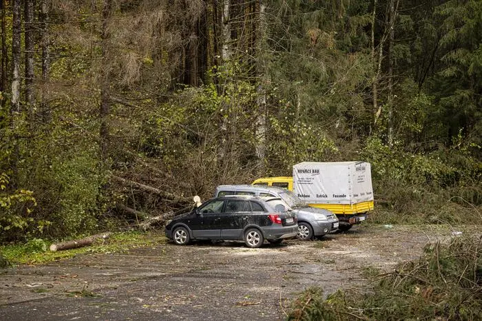 Schäden Parkplatz Hochwasser Regen Wasser Feistritz Rosental November 2023