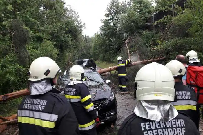 Die unverletzte, schwer geschockte Frau musste aus von der FF Eberndorf aus dem Wrack geschnitten werden.