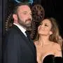US actress Jennifer Lopez (R) and US actor Ben Affleck attend Amazon's "This is Me... Now: A Love Story" premiere at the Dolby theatre in Hollywood, California, February 13, 2024. (Photo by Robyn BECK / AFP)