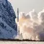 In this photo provided by Isar Aerospace, Photo Wingmen Media, Isar Aerospace test rocket "Spectrum" lifts off for a test flight at Andoya Spaceport in Nordmela, on Andøya island, Norway, Sunday, March 30, 2025. (Isar Aerospace, Photo Wingmen Media via AP)