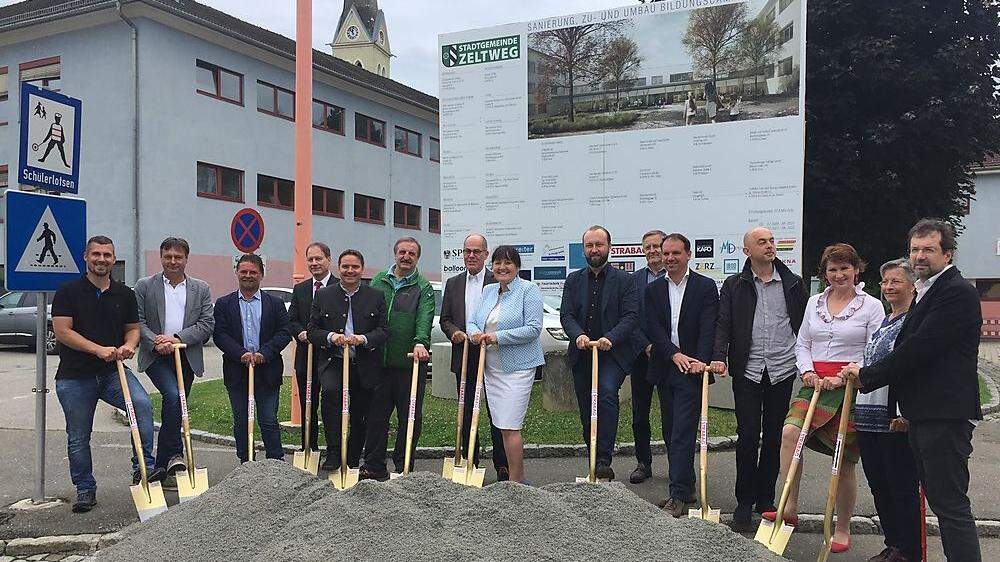 Infrastruktur-Zuschüsse fließen in das 11,8-Millionen-Projekt Bildungscampus Zeltweg (Spatenstich war im Sommer)