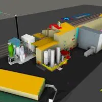 Modell der Anlage in Ferndorf, in der ab Jänner 2027 Glas- und Steinwolle wiederverwertet wird