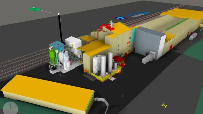 Modell der Anlage in Ferndorf, in der ab Jänner 2027 Glas- und Steinwolle wiederverwertet wird