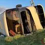 Der umgekippte Bus