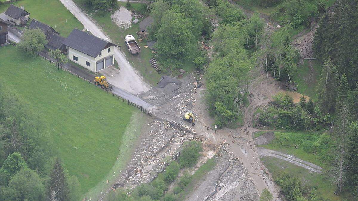 Unwetter Anfang August 2017 im Walchental (Öblarn)