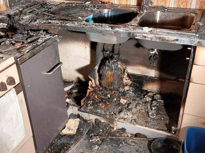 Der Brand brach in der Küche aus