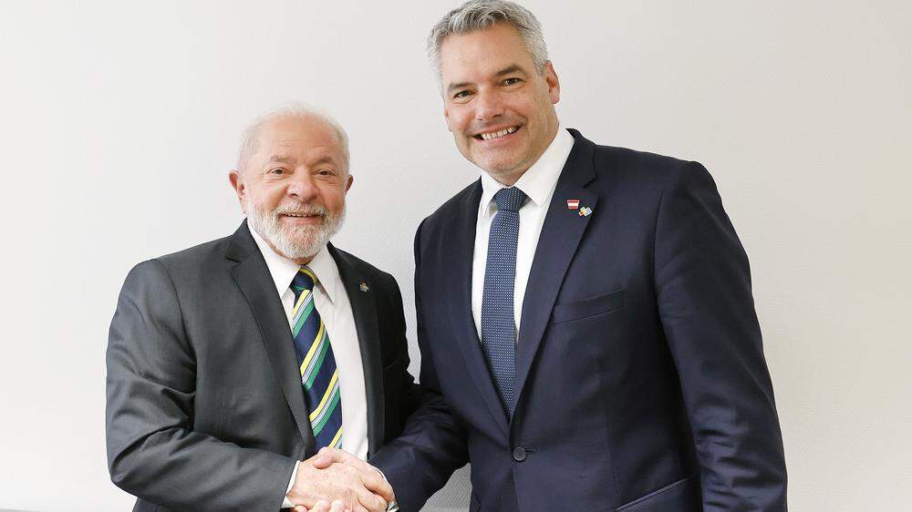 Bundeskanzler Nehammer und der brasilianische Präsident Lula da Silva