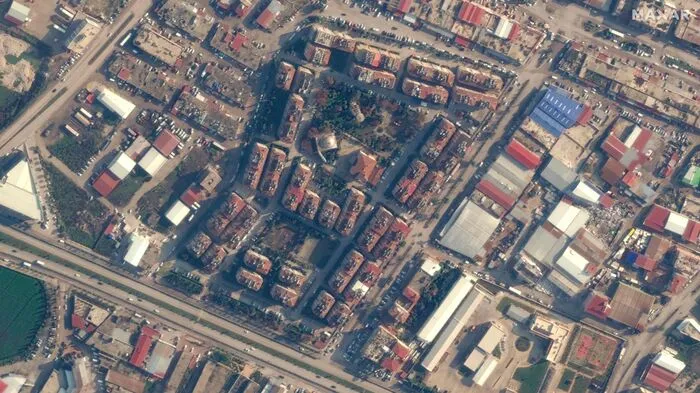 Antakya auf Satellitenbilder (Maxar) vor dem schweren Beben