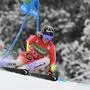 Switzerland's Lara Gut-Behrami competes in the first run of the women's Giant Slalom event of the FIS Alpine Ski World Cup in Soldeu, Andorra, on Feabruary 10, 2024. (Photo by Ed JONES / AFP)