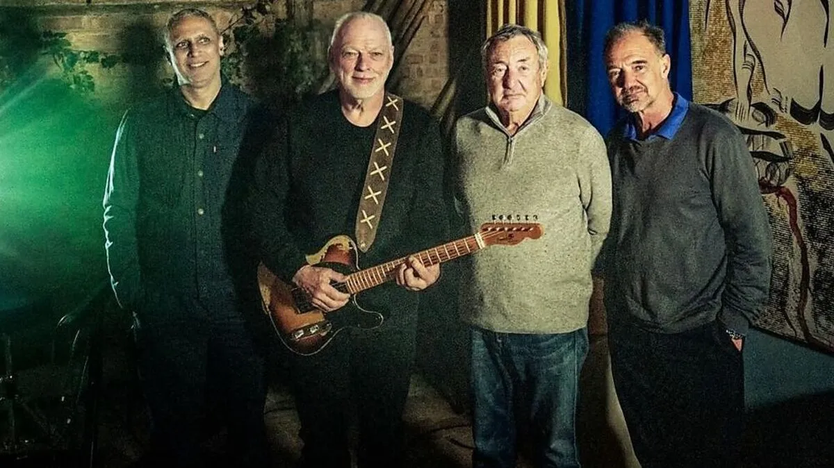 Nitin Sawhney, David Gilmour, Nick Mason und Guy Pratt