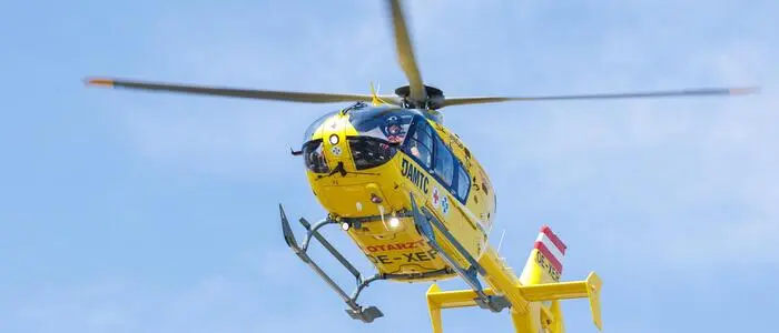 Der Rettungshubschrauber C14 flog die schwer verletzte Neunjährige nach dem Unfall in Schöder ins Klinikum Klagenfurt