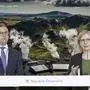 Finanzminister Magnus Brunner (ÖVP) und Klimaministerin Leonore Gewessler (Grüne) sind sich beim Umgang mit CO₂-Speicherung nicht einig. Im Hintergrund: Die Anlage "Orca" filtert in Island seit 2021 CO₂ aus der Luft
