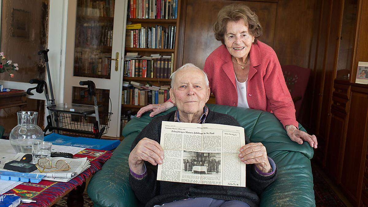 Hilda Langer und Erich Vogl, der jedes Maturatreffen in den vergangenen 80 Jahren organisierte