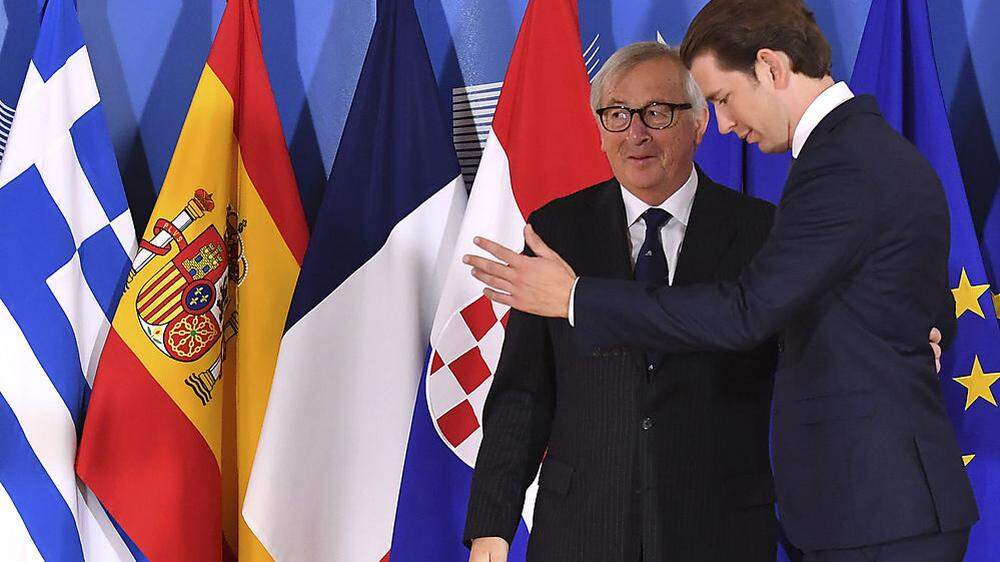 Wie geht es in der Migrationsfrage weiter? Sebastian Kurz und Jean-Claude Juncker beim Sondergipfel in Brüssel