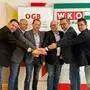v.l.: ÖGB-Regionalsekretär Thomas Wiedner, Voitsbergs Bürgermeister Bernd Osprian, ÖGB-Regionalvorsitzender Kurt Christof, WKO-Regionalstellenobmann Peter Sükar, Köflachs Bürgermeister Helmut Linhart, WKO-Regionalstellenleiter Lukas Kalcher