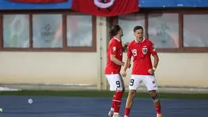 Christoph Baumgartner (rechts) traf doppelt.