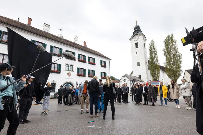 Samstag, 30. September 2023: Dreharbeiten auf dem Öblarner Kirchplatz