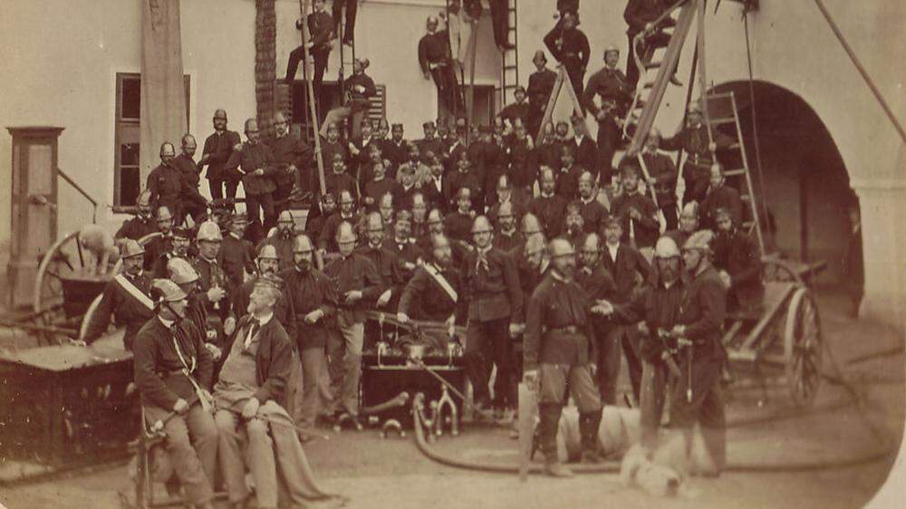 Hauptwache im Jahr 1865 bei einer Übung