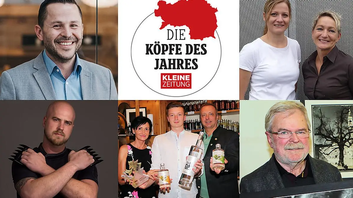 Die Nominierten in der Kategorie "Gastgeber": Bernhard Langer, Anneliese Freiheim und Karin Haller, Werner Goach, Gerlinde, Gerald und Martin Hochstrasser sowie Ronald Hohl (im Uhrzeigersinn)