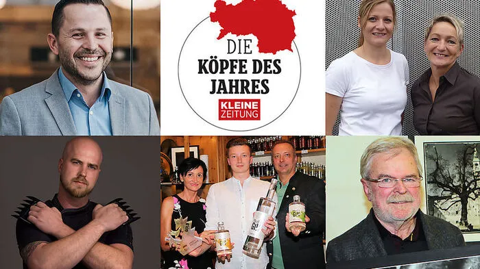 Die Nominierten in der Kategorie "Gastgeber": Bernhard Langer, Anneliese Freiheim und Karin Haller, Werner Goach, Gerlinde, Gerald und Martin Hochstrasser sowie Ronald Hohl (im Uhrzeigersinn)