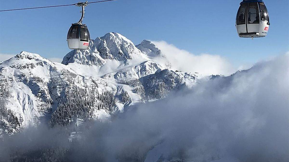 Der Taleinschnitt zwischen Nassfeld und der Gartnerkofel-Seite teilt die zwei Sphären in Kärntens wichtigstem Skigebiet