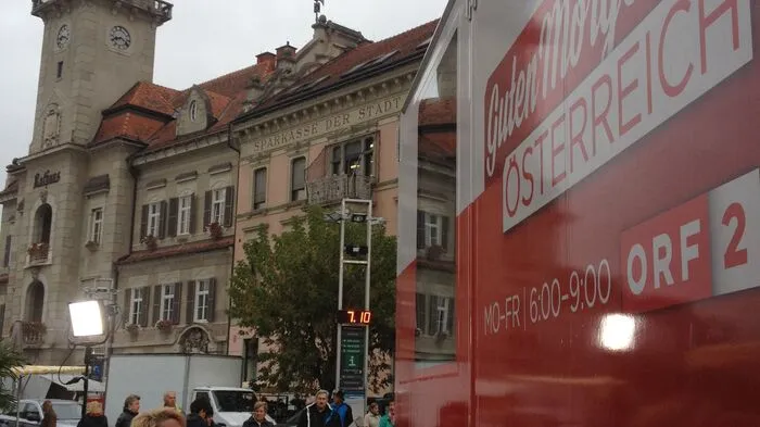 Der ORF besuchte am Freitag mit seiner neuen Frühstückssendereihe "Guten Morgen Österreich" den Hauptplatz in Leibnitz.