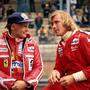 Niki Lauda und James Hunt im Juni 1977