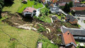 Im August 2023 machte ein schwerer Murenabgang in St. Johann im Saggautal Evakuierungen nötig
