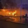 Der Supermarkt ging in Flammen auf