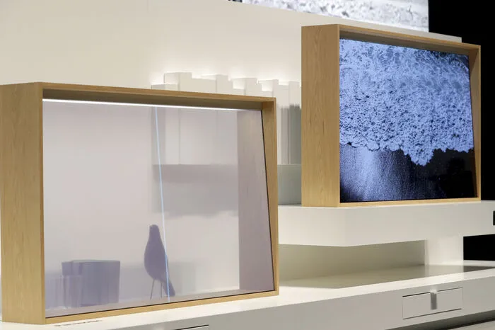 Damit diese großen Fernseher nicht die Optik eines Raums zerstören, arbeitet Panasonic an transparenten Geräten.