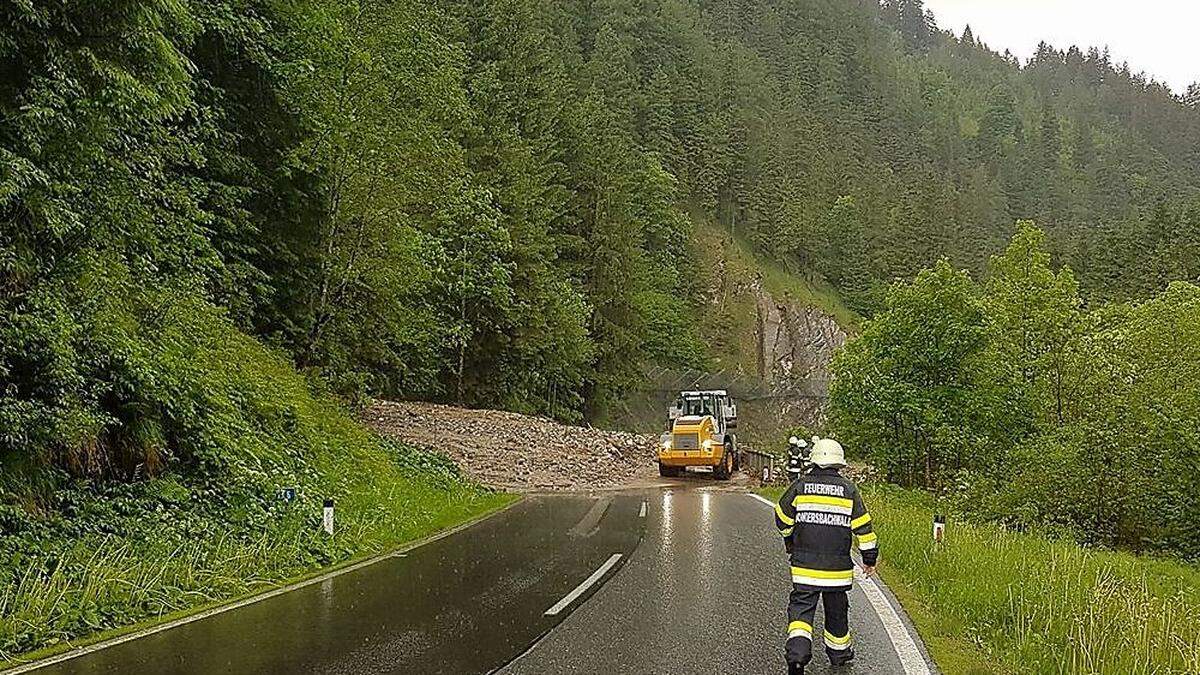 Murenabgang auf der B 75 bei Donnersbachwald