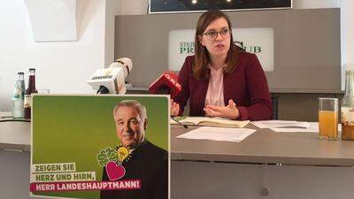 &quot;Herz und Hirn&quot; fordert Lara Köck (Grüne) von Landeshauptmann Schützenhöfer (ÖVP)