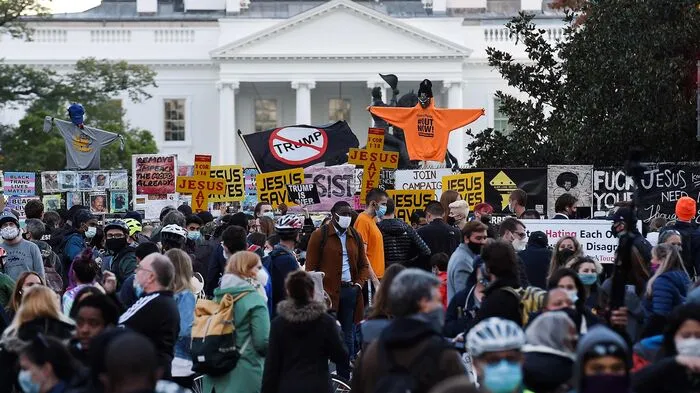 In der US-Hauptstadt Washington gingen im Rahmen der US-Wahl Menschen unter dem Motto "Black Lives Matter" auf die Straße.