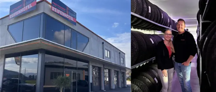 Das Ehepaar Preithuber hat ihre KFZ-Werkstätte um ein „Reifenhotel“ erweitert