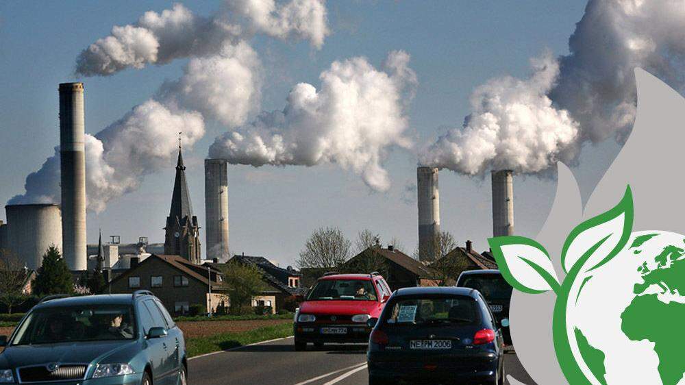 Verkehr und Energieversorgung zählen zu den Schlüsselbereichen für eine Reduktion des Treibhausgasausstoßes (im Bild das RWE-Braunkohlekraftwerk Neurath in Deutschland)