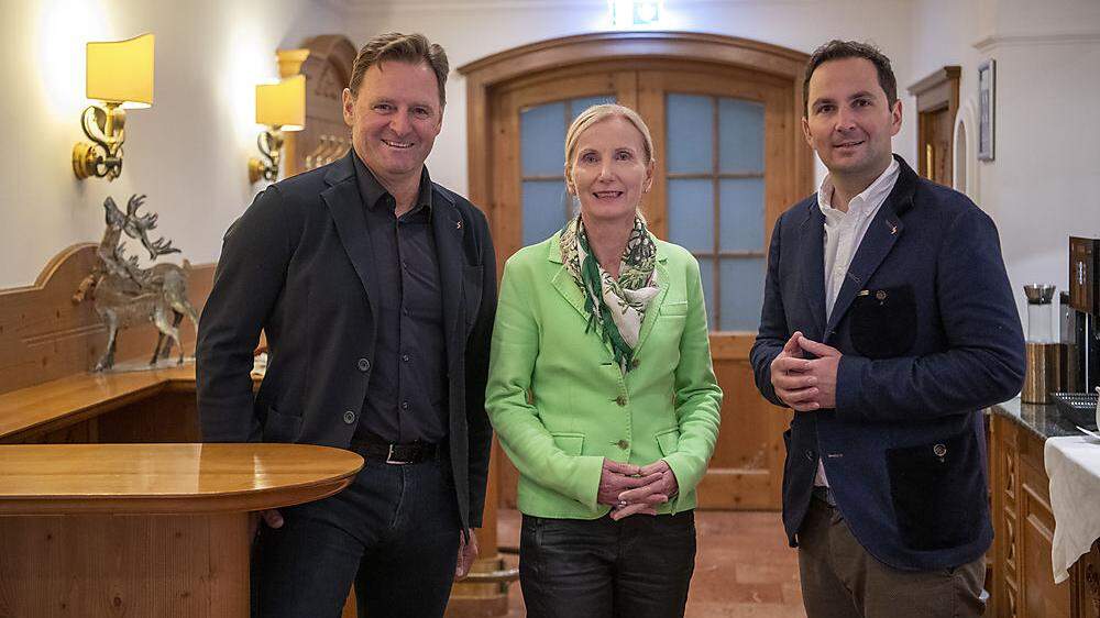 Patrick Ortlieb, Roswitha Stadlober und Christian Scherer - die neue Führungsspitze des ÖSV.