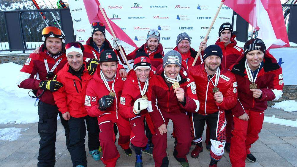 Jubel im alpinen ÖSV-Team nach Doppel-Gold und Bronze in Spanien